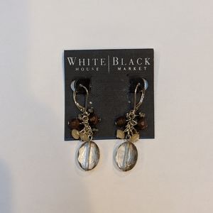 WHBM Brown & Clear Stone Earrings